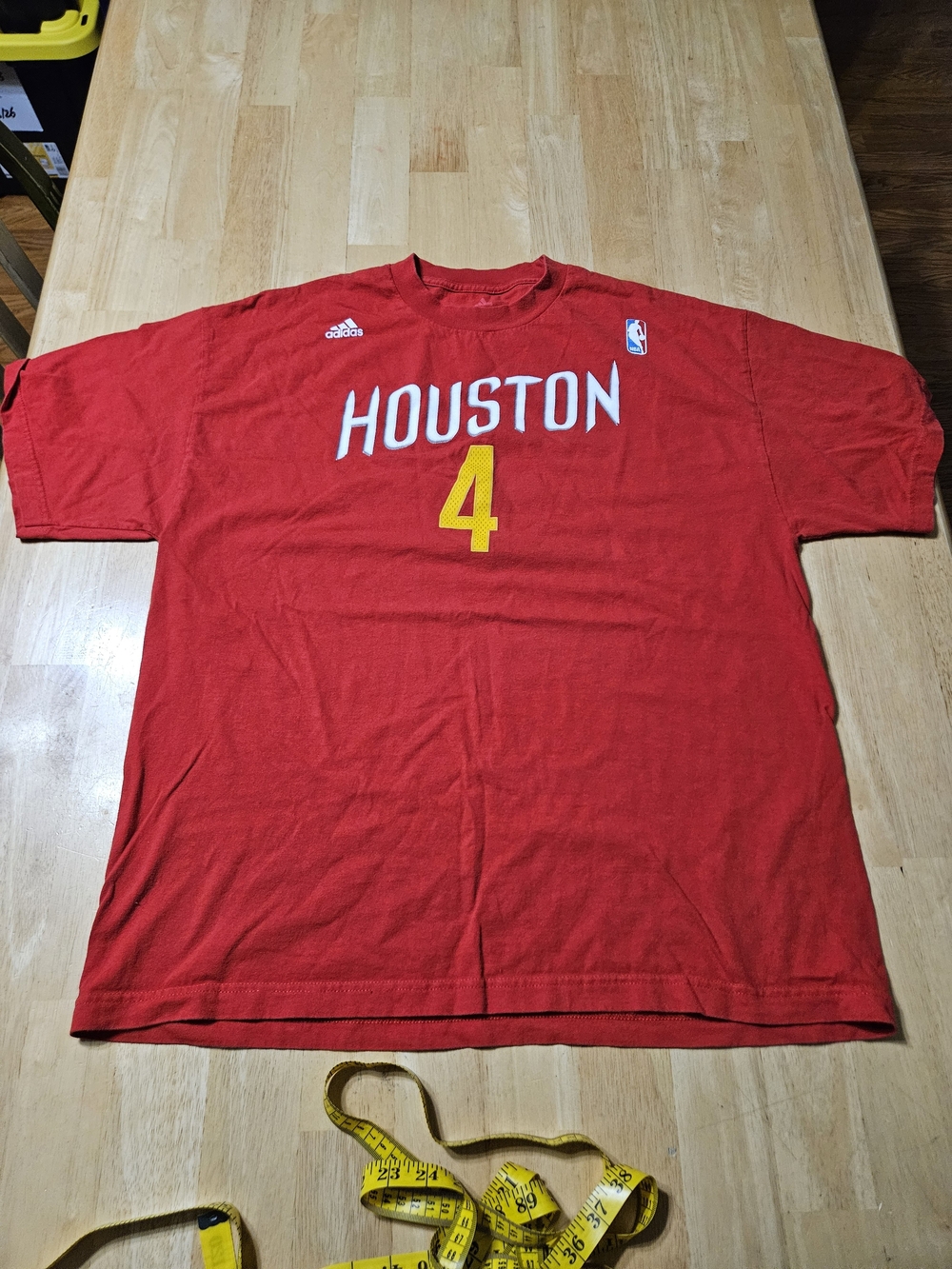 Adidas T-Shirt Mens XL Red Houston Rockets Luis Scola 4 NBA Team Graphic Tee @D1